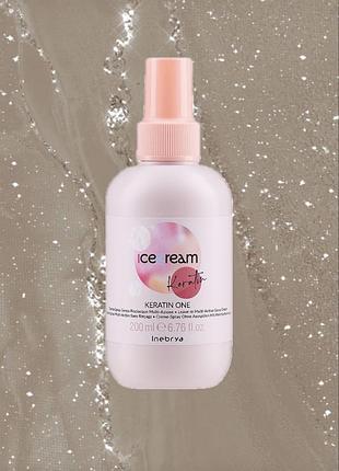 Спрей з кератином 15 в 1 inebrya ice cream keratin one multi-action 200 мл