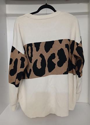 Снижка!!!!свитер oversize с леопардовым принтом xl-2xl свободно.🥳распродаж! по150грн.