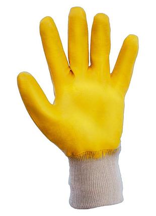 Рукавички трикотажні з нітриловим покриттям р10 (жовті) sigma (9443441) 3