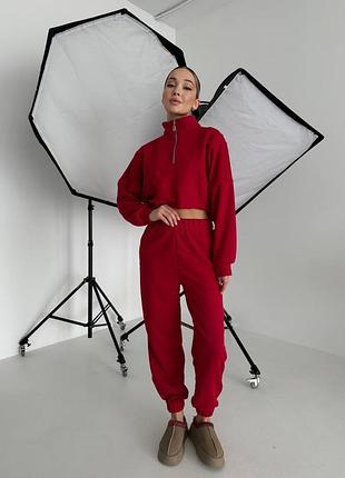 Спортивный костюм женский красный осенний весенний летний