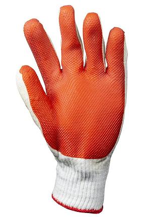 Рукавиці трикотажні скільника з подвійним латексним покриттям р9 (червоні манжет) sigma (9445351) 2