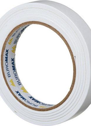 8шт, скотч buromax двосторонній на пінній основі 18 мм х 2 м (bm.7516)