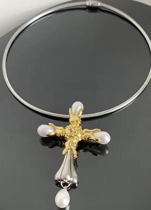 Кольє schiaparelli хрести з перлами