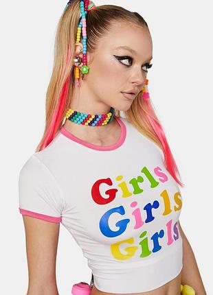 Топ белый с надписью кроп топик