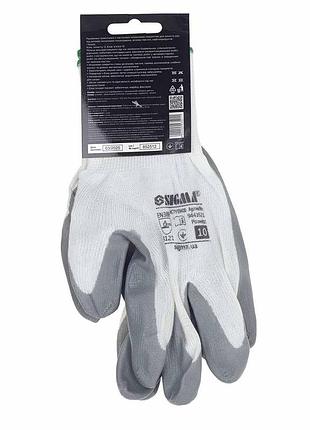 Перчатки трикотажные с частичным нитриловым покрытием р10 (серые, манжет) sigma (9443521) 6