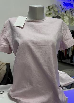 Рожева бавовняна футболка zara