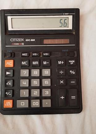 Классический калькулятор citizen sdc-888. 12 разрядов