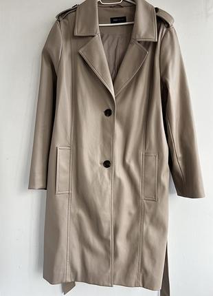 Тренч / плащ m&s collection з екошкіри (marks & spencer) — стильний фасон
