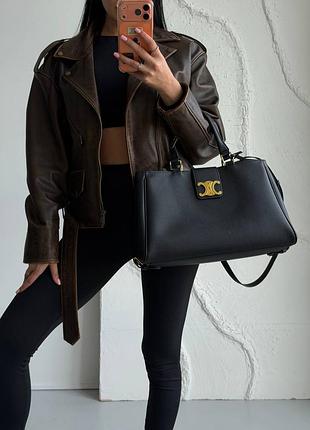 Женская сумка celine médium appoline trio bag black черная