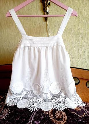 Нежная блуза маечка с шикарным кружевом на лето summer boutique от next.