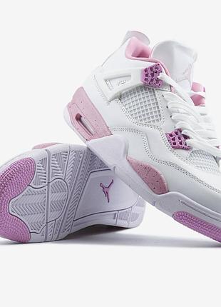 Кроссовки jordan 4 retro white pink areo арт 2099