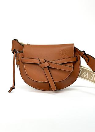 Женская сумка loewe gate dual mini bag brown коричневый