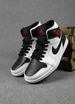 Nike air jordan 1 белые с черным sin