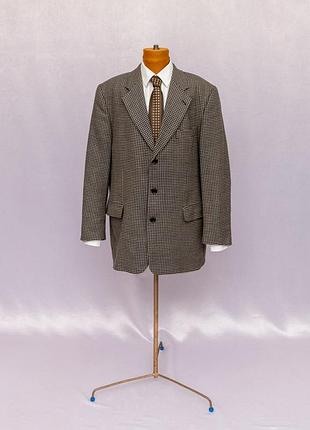 Вовняний блейзер ✂️strellson, famous italian fabrics, made in italy 📍розмір 54, з принтом houndstooth