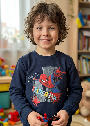 Дитячий блакитний світшот spider-man