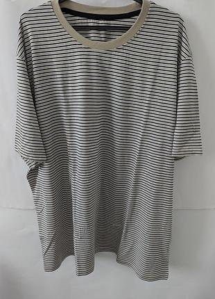 Футболка мужская george, xxxl,3xl,хлопок,серая, в полоску, полоска, полоска, широка, свободная,прямая,джордж,легкая, лето,весная,батальная,батал