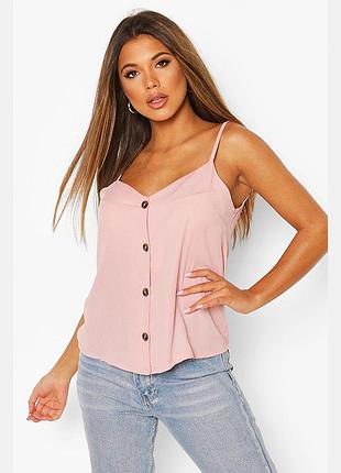 Топ шифоновый на бретелях boohoo m