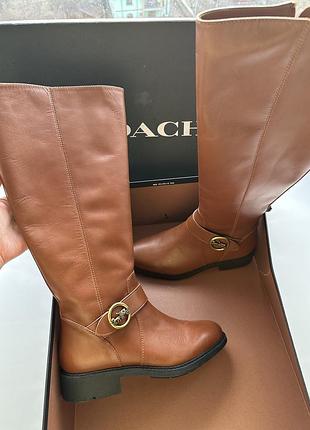 Жіночі чоботи з натуральної шкіри coach