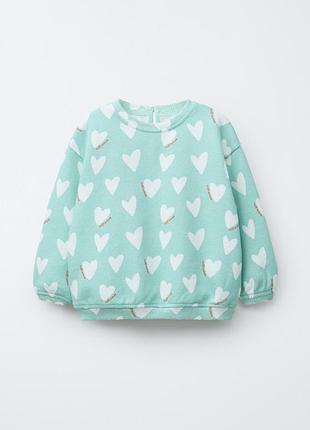 Детский свитшот для девочки 68см zara мятный (26021909a)
