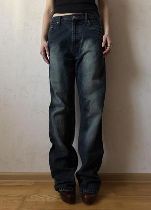 Washed-denim джинси y2k
