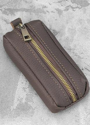 Шкіряна ключниця famk для чоловіків та жінок, коричневий матовий