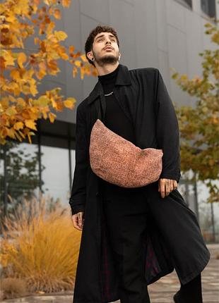 Чоловіча сумка sambag hobo bag-glove теракотова тканева
