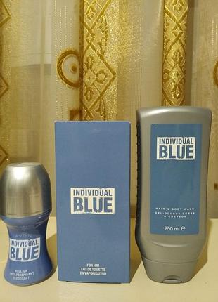 Чоловічий набір блю blue (парфум, дезодорант, шампунь-гель 2в1)