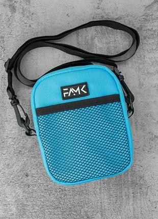 Маленькая сумка мессенджер через плечо famk, голубой