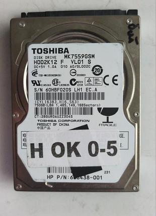Донор hdd toshiba mk7559gsm h012345 g002641a