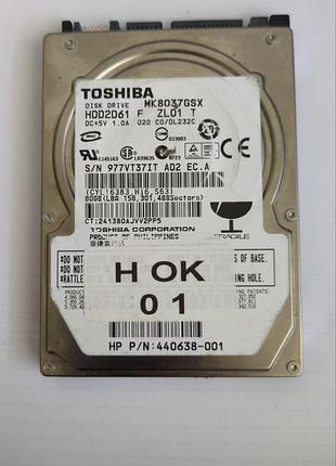 Донор hdd toshiba mk8037gsx h01 g5b001851000-a