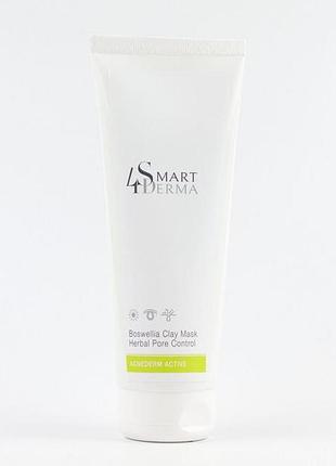 Поросуживающая себорегулирующая маска босфелия smart4derma acne derm active boswellia clay mask herbal pore control 230мл