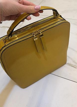 Сумка шкіряна жовта