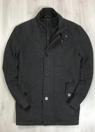 F9 пальто темно-серое george полушерстяное мужское пальто серого цвета