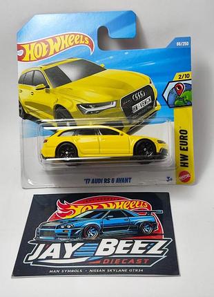 Машинка hot wheels mainline case c 2026 '17 audi rs6 avant yellow