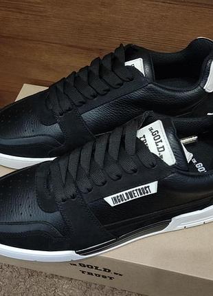 Кроссовки мужские,кed in gold we trust черные натуральная кожа 40–45 (ig123501-589)