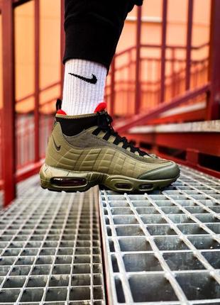 Кросівки чоловічі зимові nike air max sneakerboot 95 haki ❄️ smb