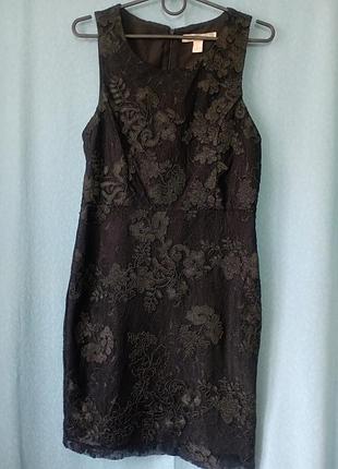Платье футляр кружевное вечернее forever 21, m на s