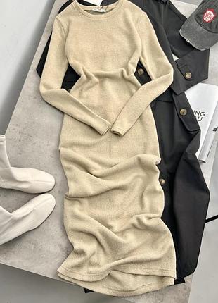Сукня міді zara, вільного крою, вʼязана, тренд