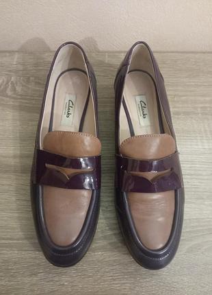 Кожаные туфли clarks 39 р.