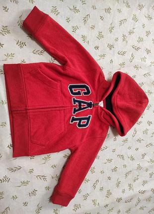 Детская теплая толстовка на флисе с капюшоном gap теплая кофта gap