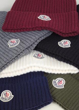 Шапка moncler монклер біла бордо