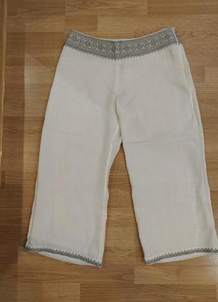 Стильні бриджі,  капрі жіночі, оригінал, 💯 льон, 
marks&spencer,  size m