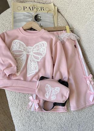 Весняний осінній костюм для дівчинки кофта штани + сумка