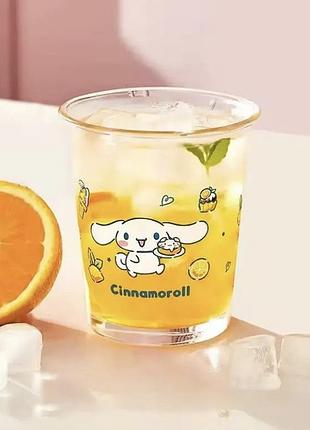 Скляний стакан з зображенням  cinnamoroll 360 ml