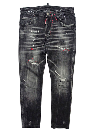 Сірі джинси dsquared2 з потертостями штани