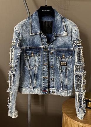 Жіноча джинсова куртка philipp plein s оригінал