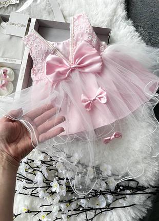 Ніжна дитяча сукня на виписку або на хрестини