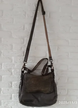 Taschendieb сіра шкіряна австрійська сумка