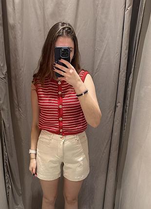 Шорти бежеві zara джинсові молочні