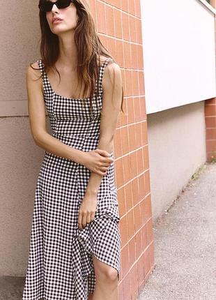 Платье в клетку вши от zara